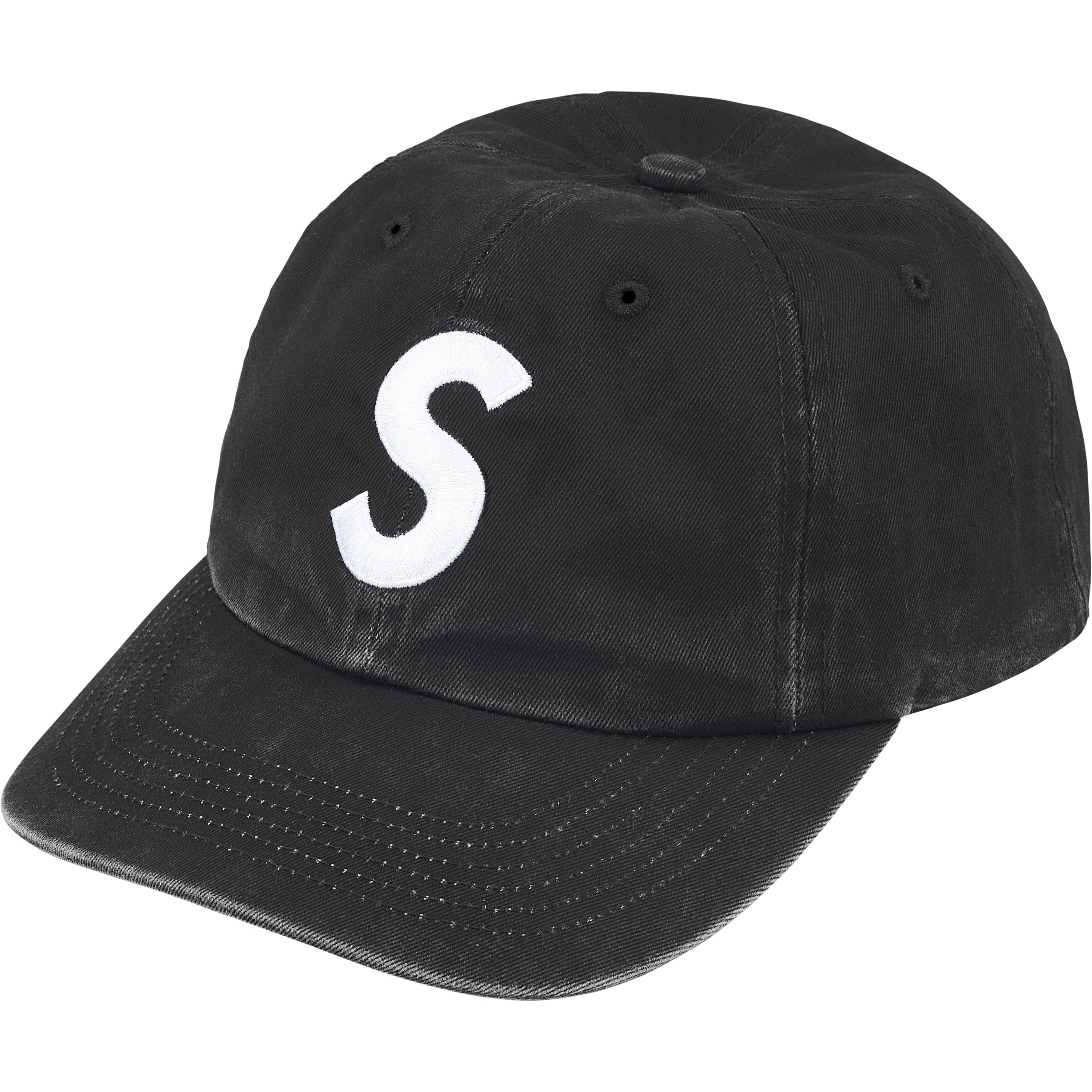 Pigment Coated 2-Tone S Logo 6-Panel 黒 Supreme Pigment Coated 2-Tone S Logo 6-Panel Black – The Magnolia Park