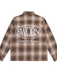 Sworn To Us Rhinestone Union Flannel Brown