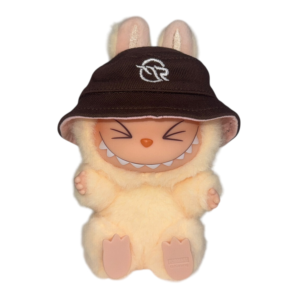 Labubu Yellow Bucket Hat with Pink Labubu Accent - Thailand Popsmart Exclusive Labubu Patch - TopiTin Bucket Hat main image 4