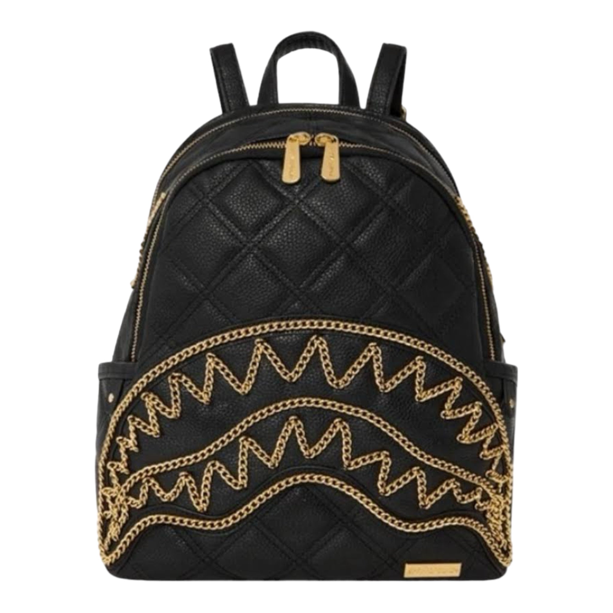 Sprayground Sharks In Paris Quilted Mini Backpack (Black/Gold)
