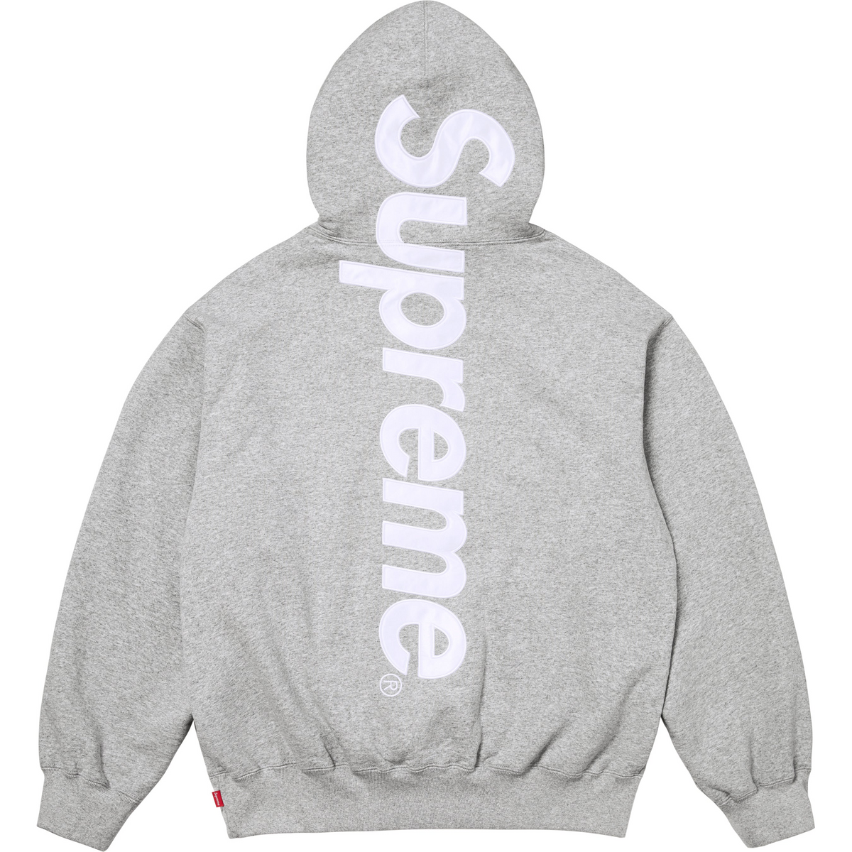 Supreme Satin Appliqué Hooded Sweatshirt (FW25) Heather Grey – The