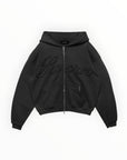 Sworn To Us Script Angel Cropped Zip-Up Hoodie Black
