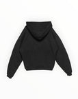 Sworn To Us Script Angel Cropped Zip-Up Hoodie Black
