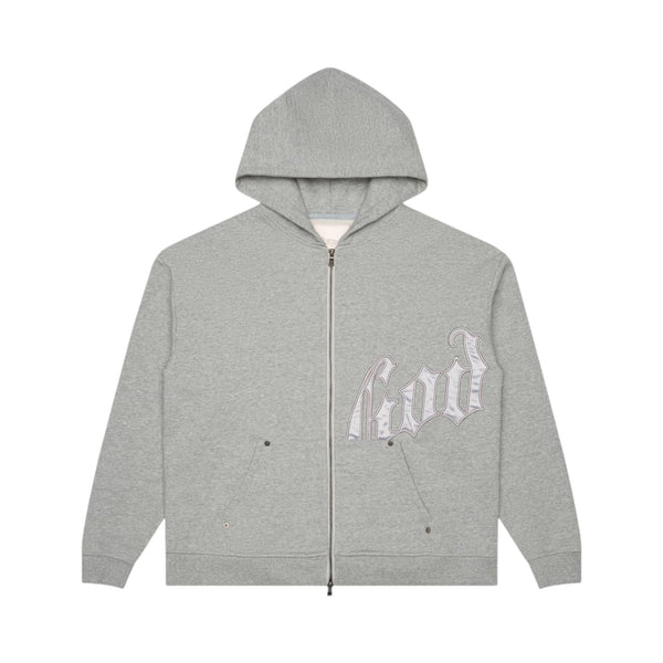 Godspeed OG Logo Zip Hoodie V2 Grey/Silver Satin – The Magnolia Park Godspeed OG Logo Zip Hoodie V2 Grey/Silver Satin – The Magnolia Park