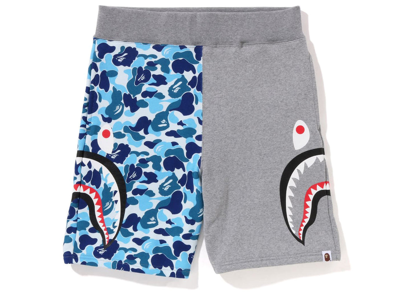 Bape ABC Camo Side Shark Sweat Shorts Blue/Grey