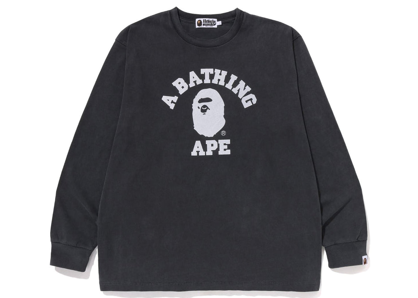 Bape Overdye College Relaxed Fit L/S Tee Black