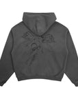 Sworn To Us Script Angel Cropped Zip-Up Hoodie Vintage