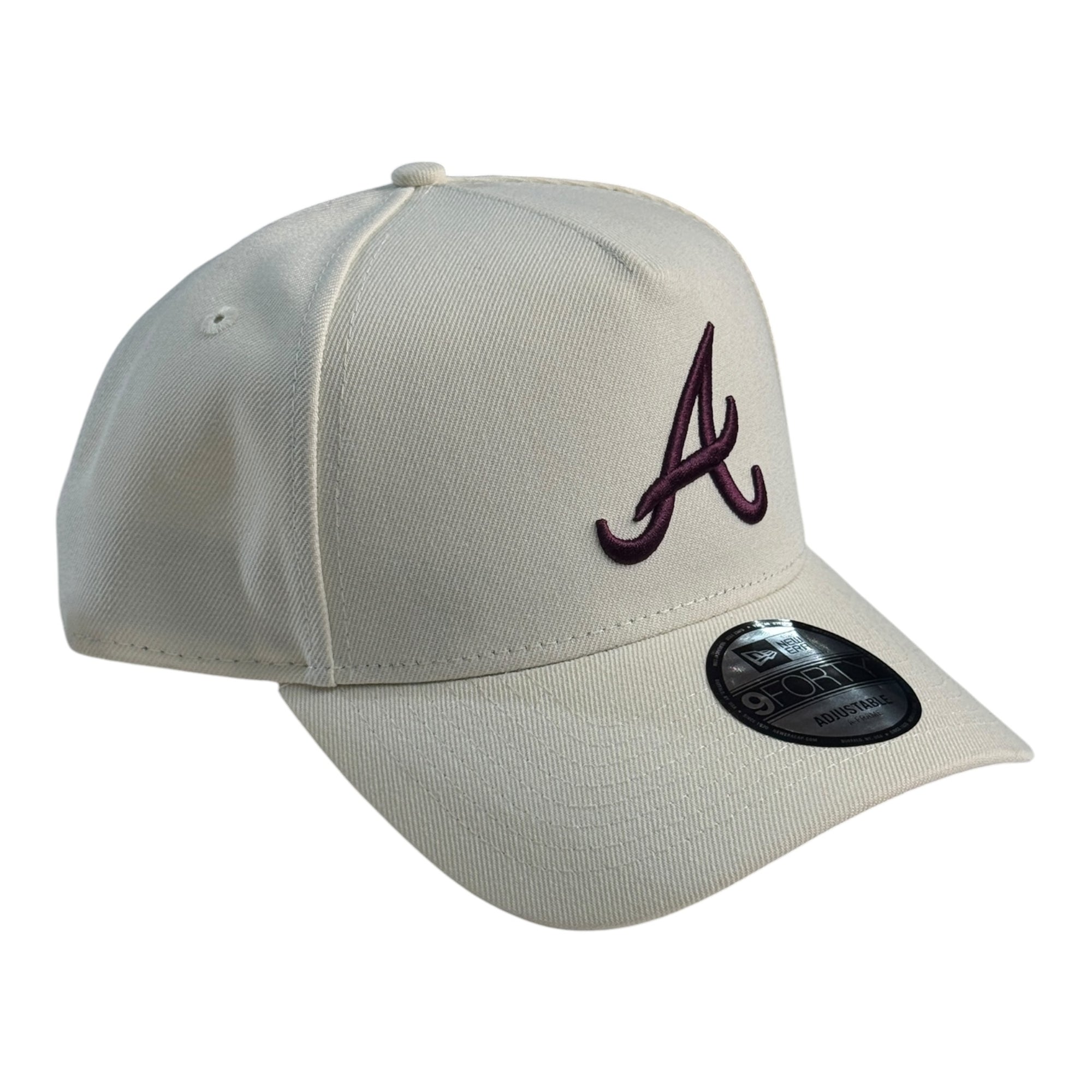 New Era 940 A-Frame Snapback Atlanta Braves Cream/Maroon