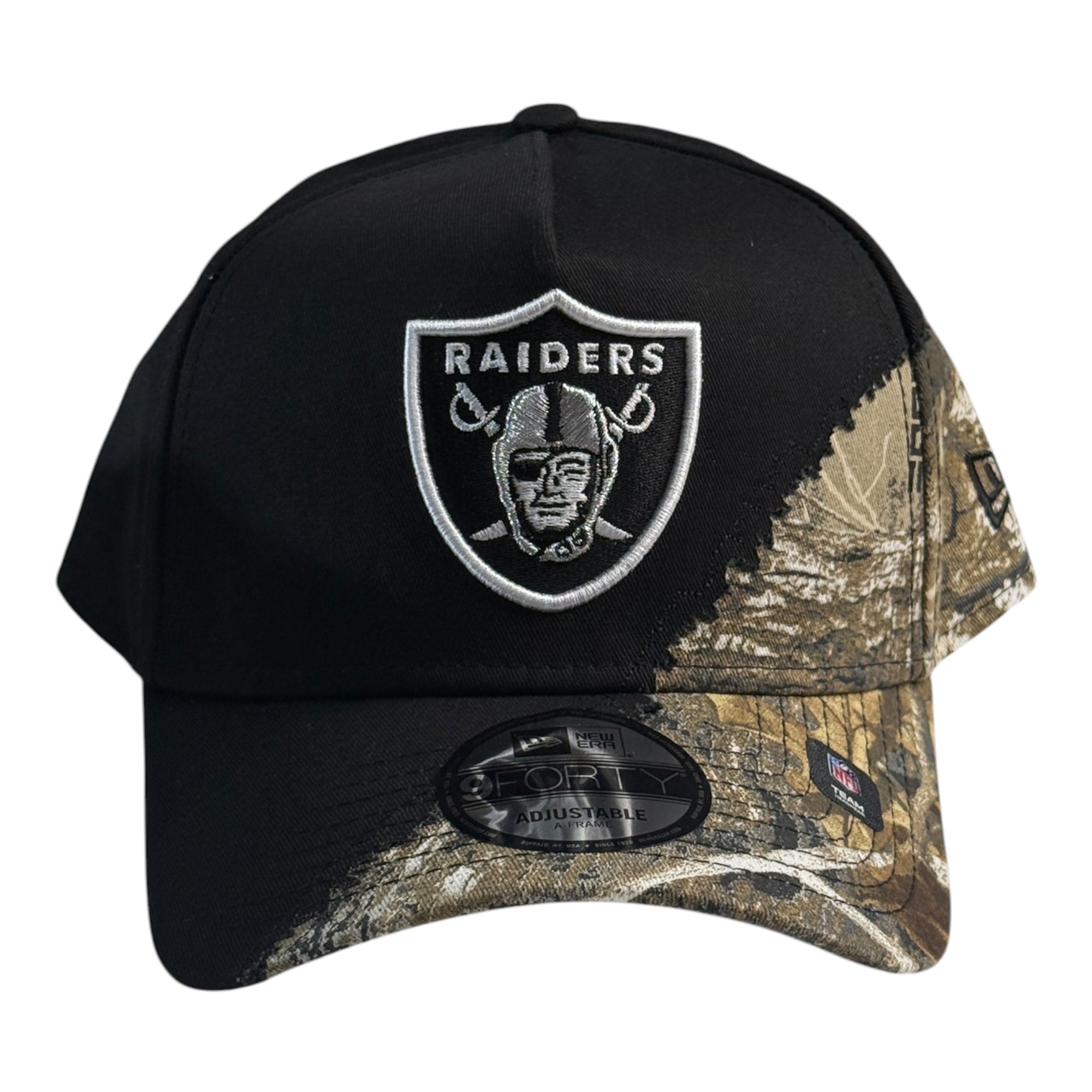 New Era 940 A-Frame Snapback Las Vegas Raiders Real Tree Split Black