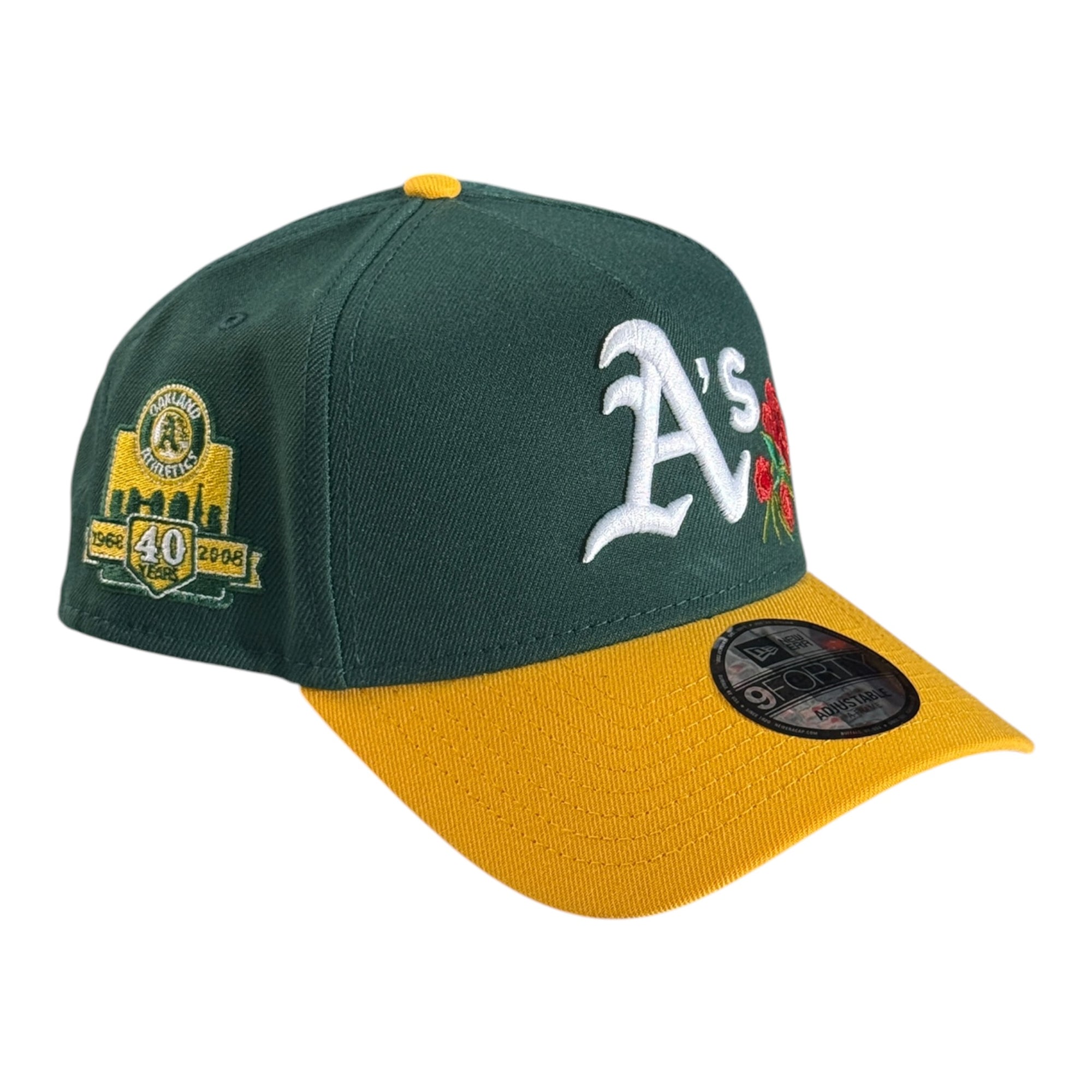 New Era 940 A-Frame Snapback Oakland A's Rose Green/Yellow