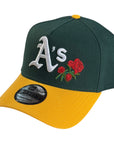 New Era 940 A-Frame Snapback Oakland A's Rose Green/Yellow