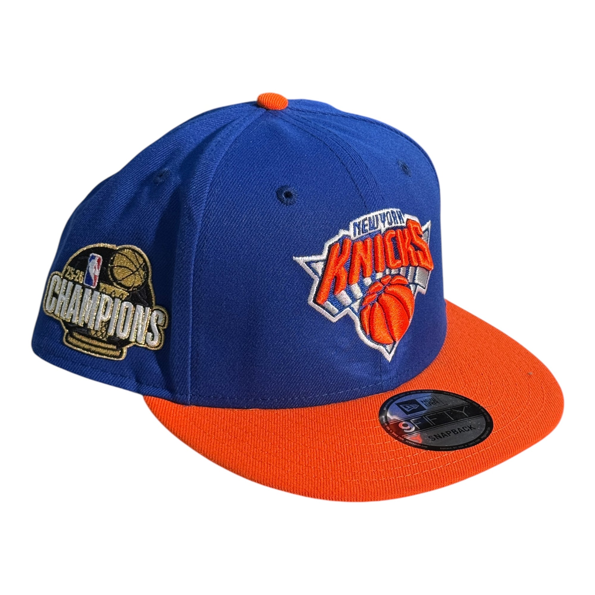 New Era 950 A-Frame Snapback New York Knicks Blue/Orange (25-26 Champs Patch)