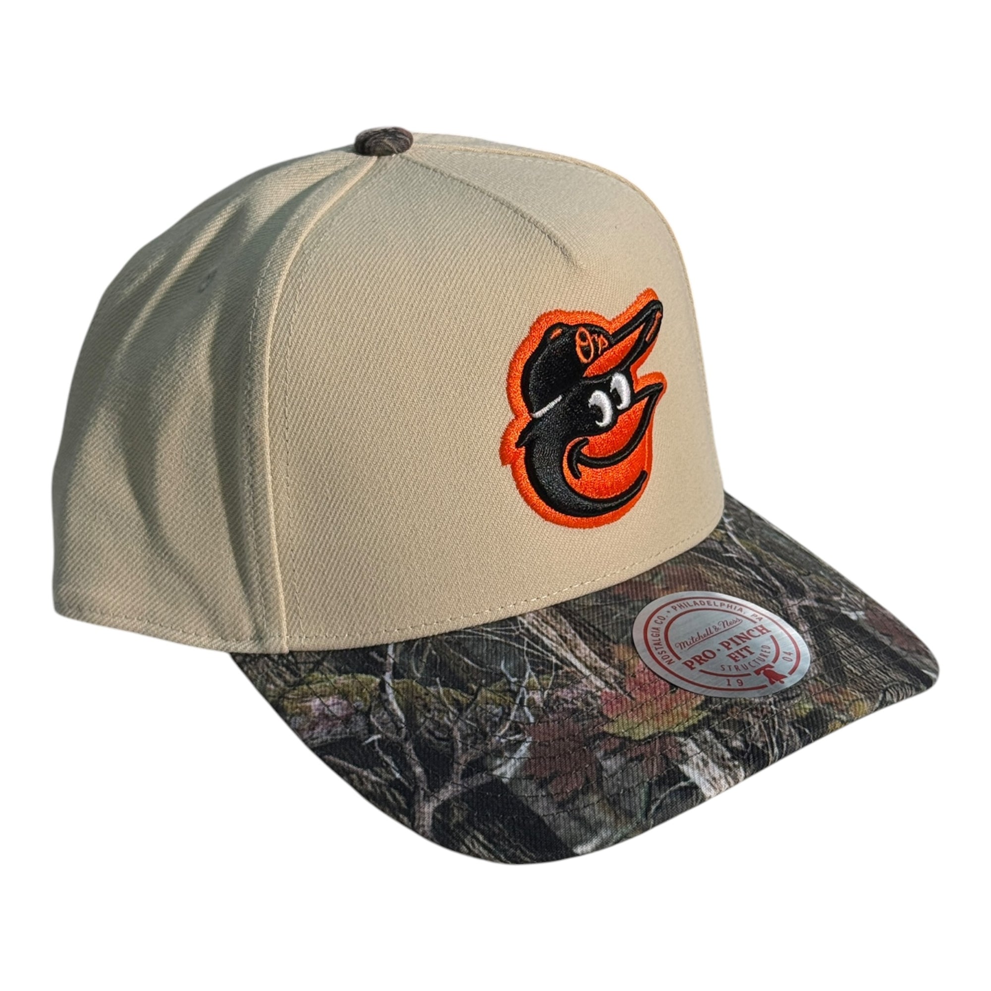 New Era Mitchell &amp; Ness Snapback Baltimore Orioles Khaki/Real Tree