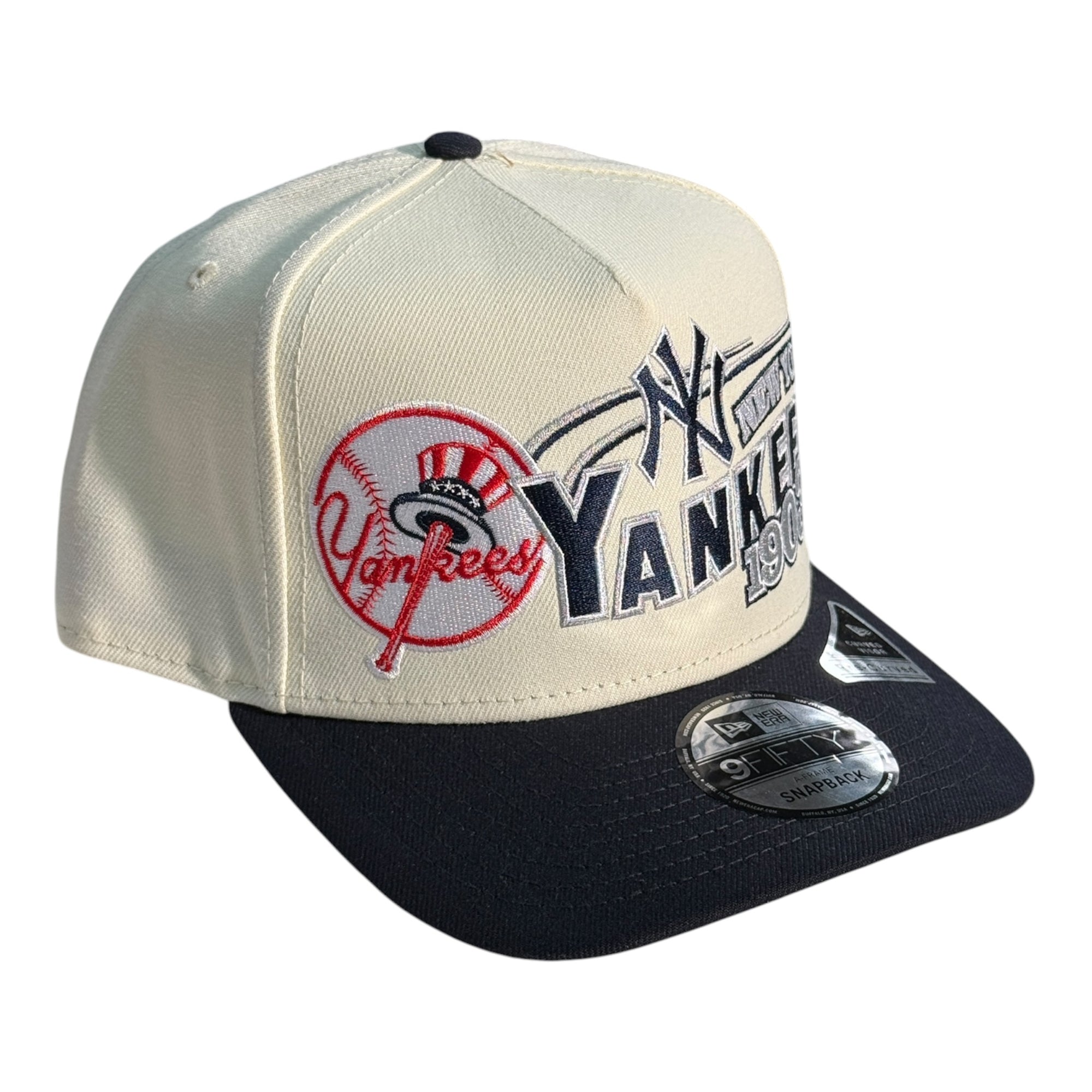 New Era 950 A-Frame Snapback New York Yankees Stone/Navy (Front Logos)
