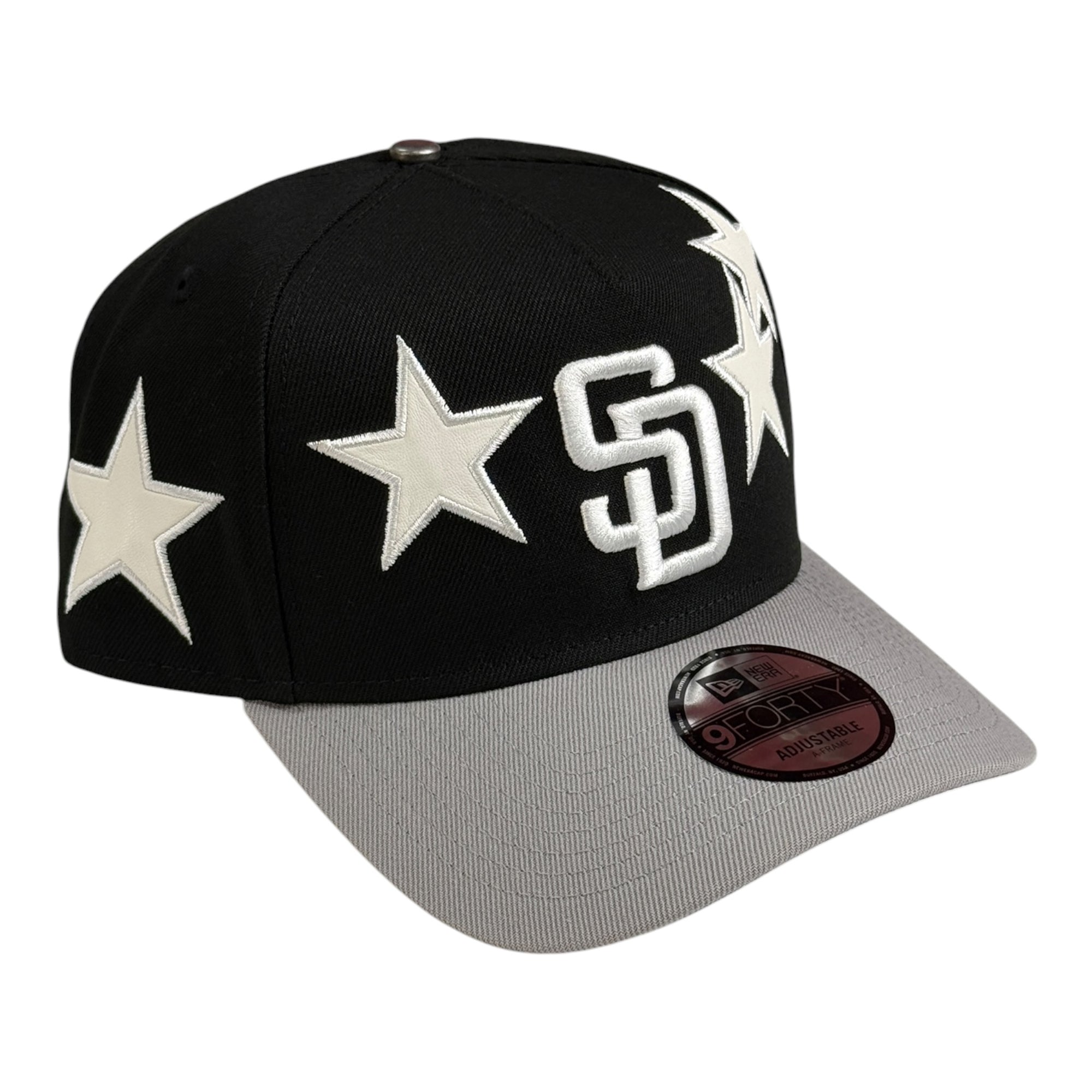 New Era 9Forty A-Frame Snapback San Diego Padres Black/Grey Stars