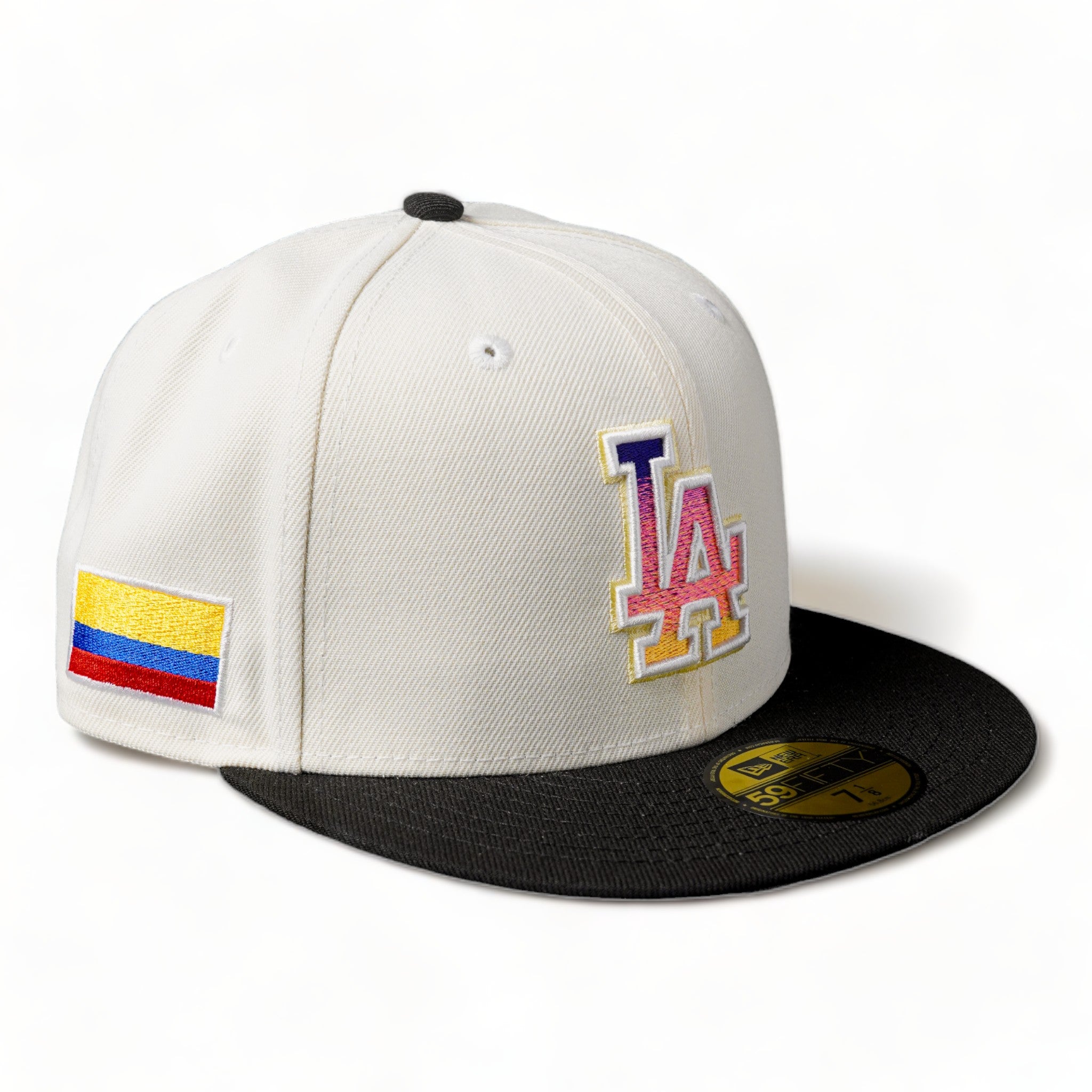 New Era 59Fifty Fitted Los Angeles Dodgers Medellin Sunset Pack (Colombia Flag) (White)