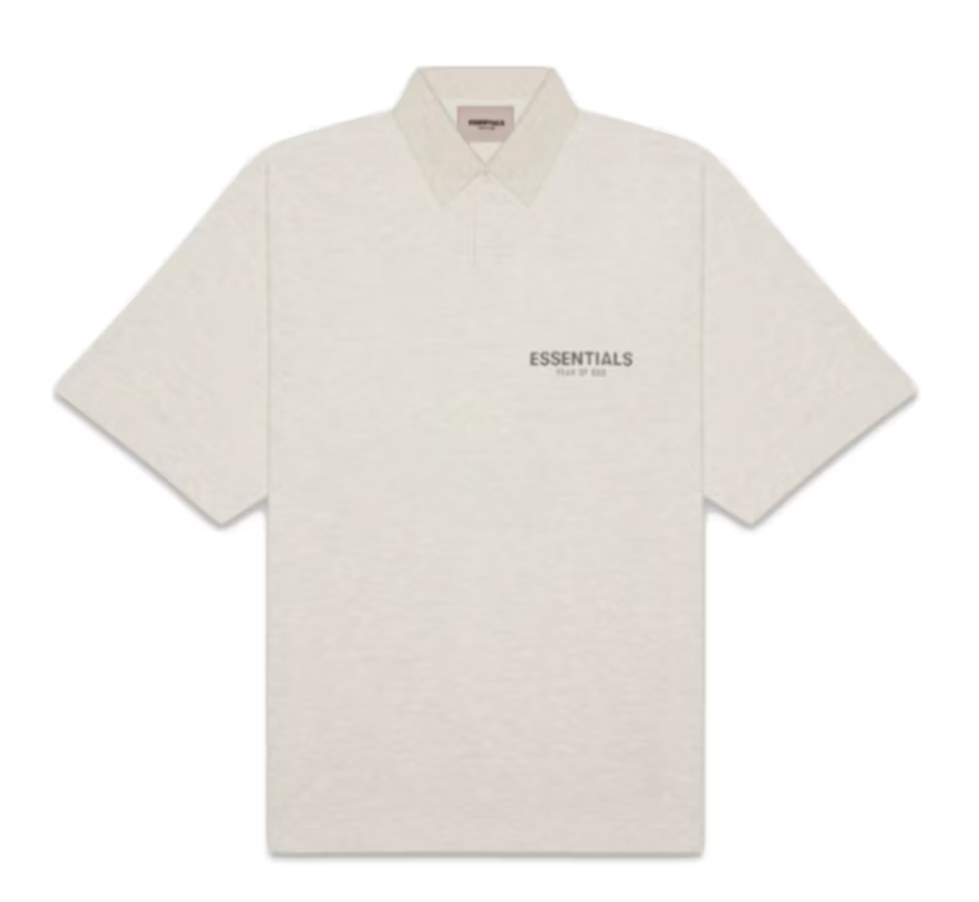Fear Of God Essentials Long Sleeve Box Polo Light Heather Oatmeal