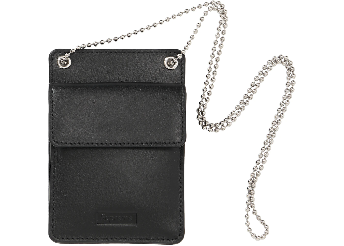 Supreme Leather ID Holder + Wallet Black
