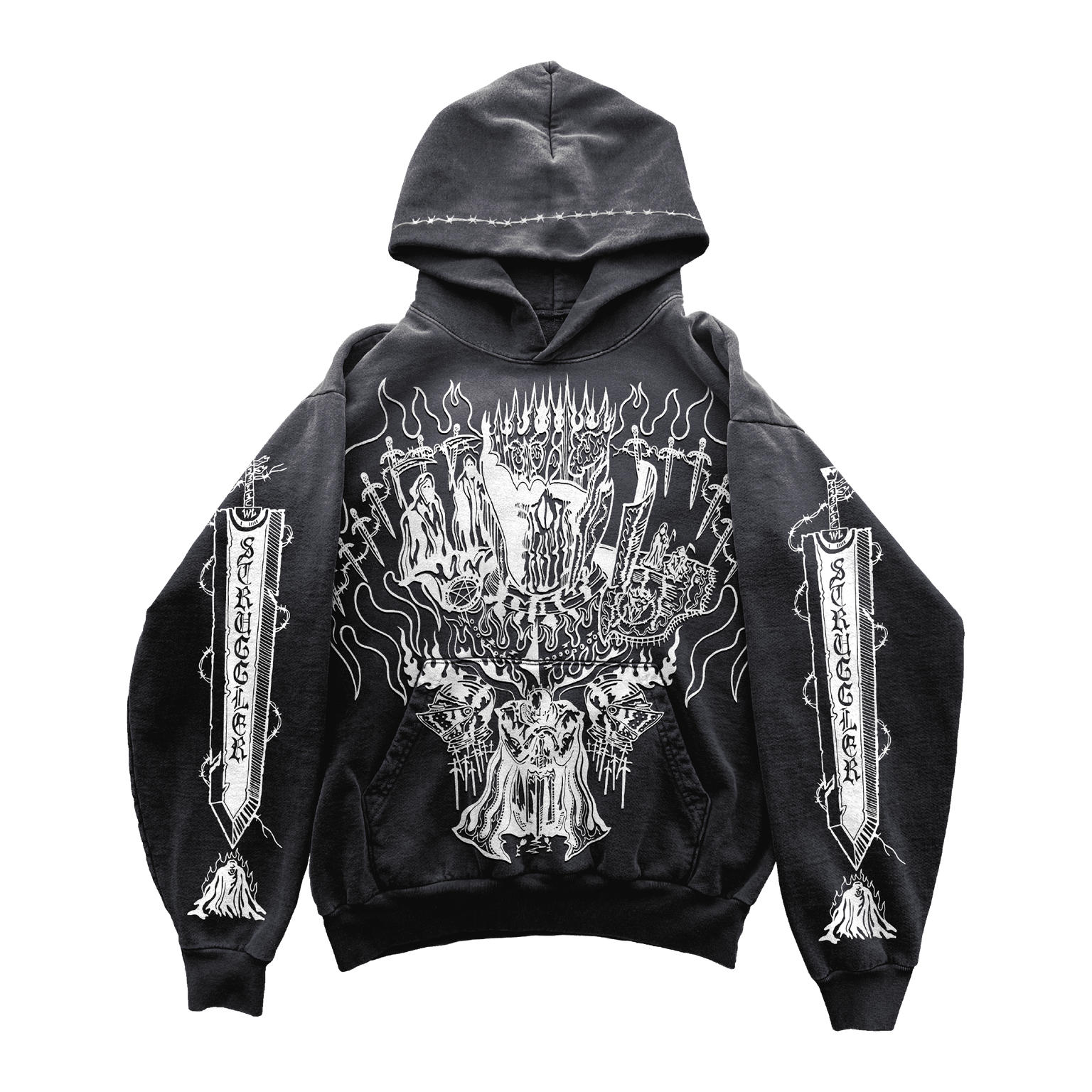 Warren Lotas Knight King Hoodie Faded Black
