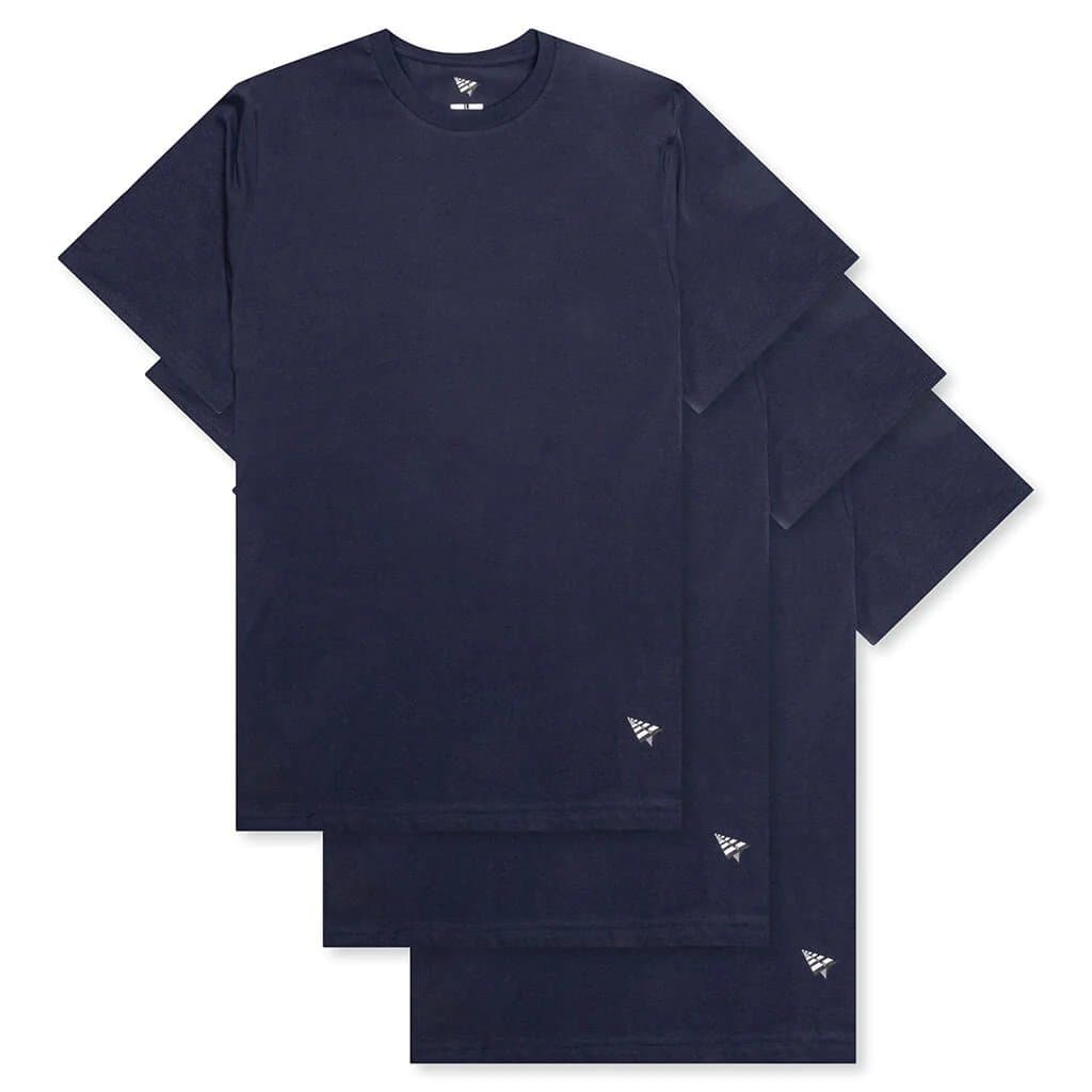 PAPER PLANES - ESSENTIAL 3 PACK TEES (NAVY) - The Magnolia Park