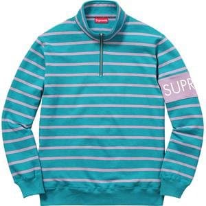 SUPREME STRIPED HALF ZIP (TEAL) (PRE-OWNED) - The Magnolia Park