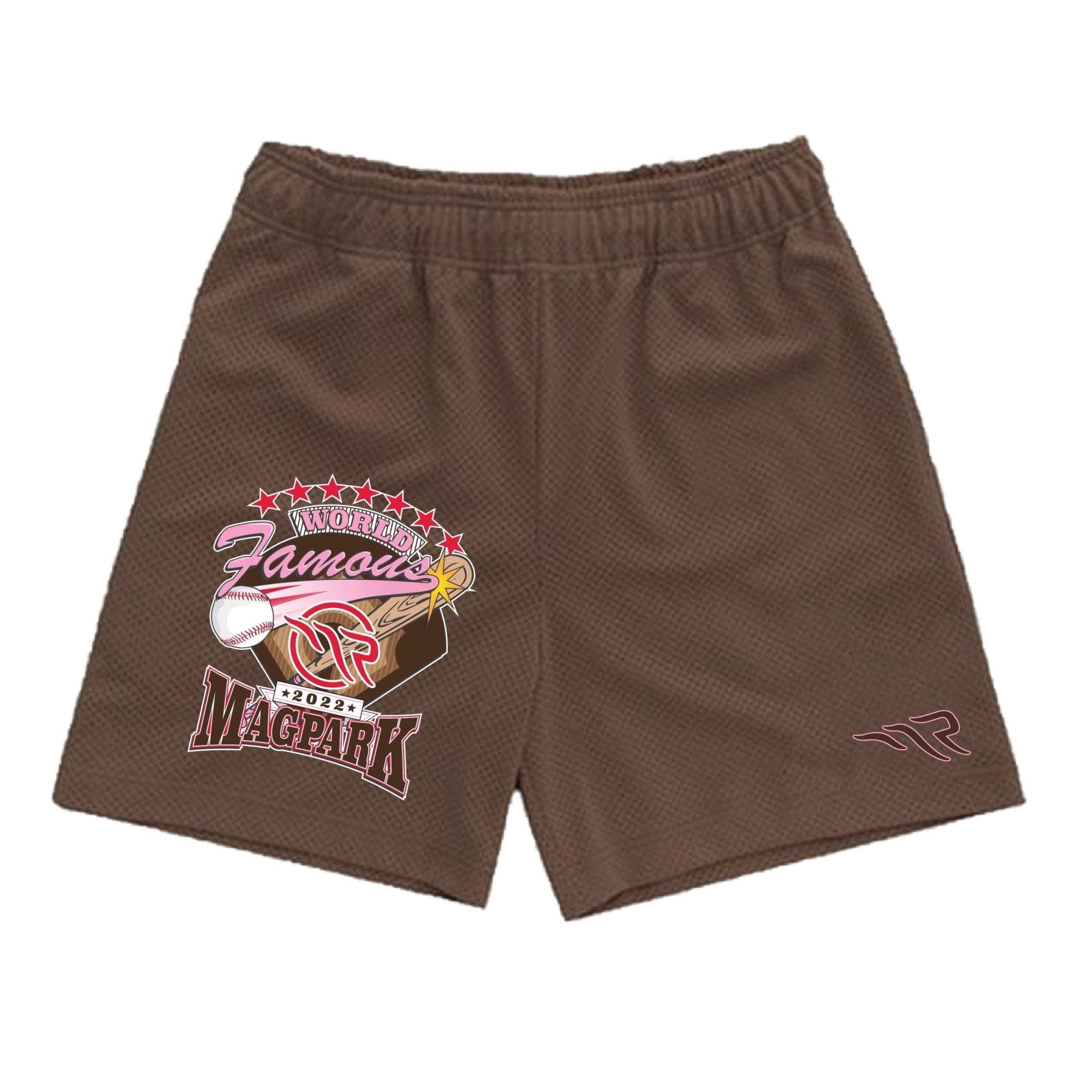 THE MAGNOLIA PARK - WORLD FAMOUS 7 YEAR ANNIVERSARY MESH SHORT (BROWN) - The Magnolia Park